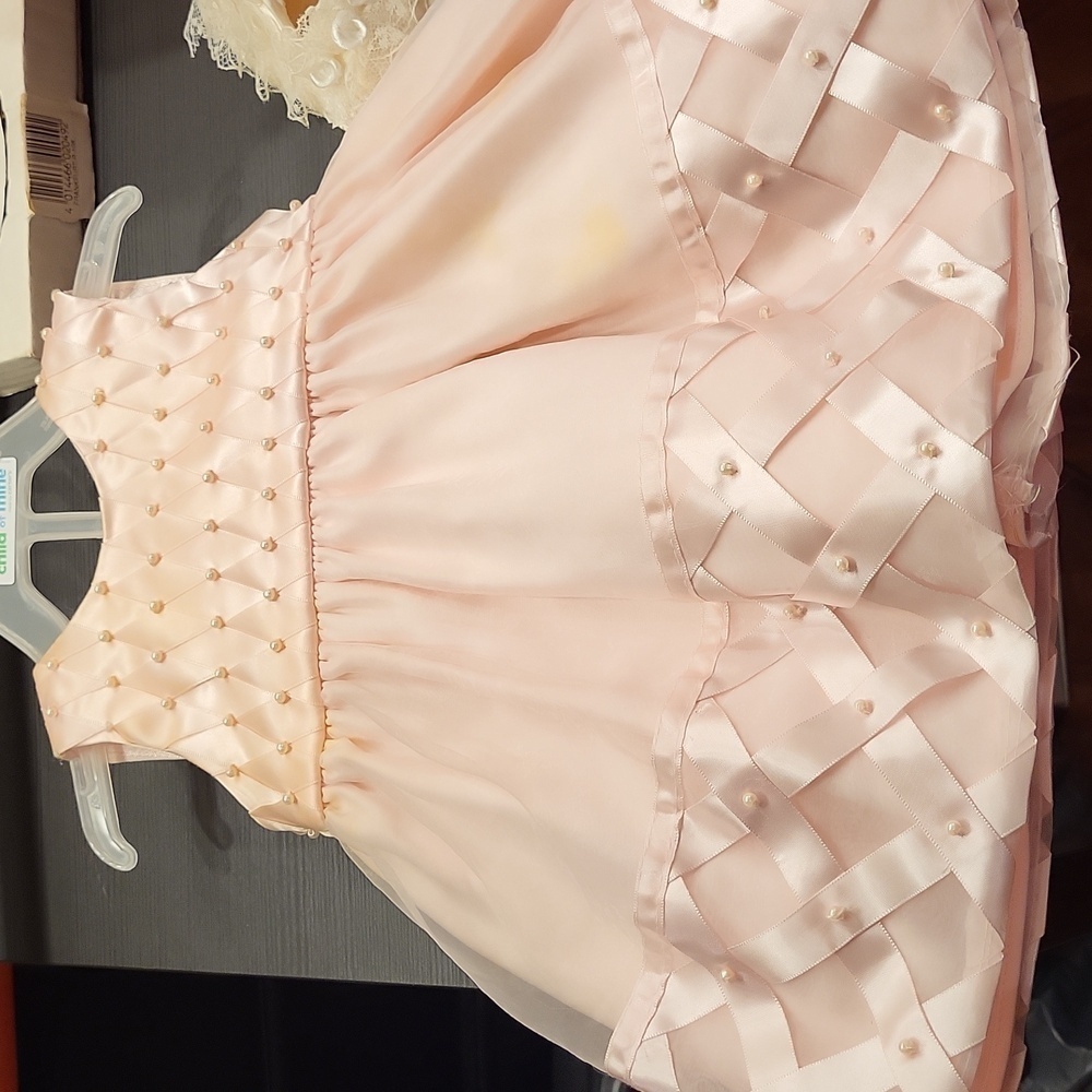 PALE PINK 9 MONTHS DRESS WITH LACE SHOES